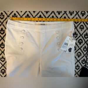 CHARLIE B White Sailor-Button Pull-On Pants